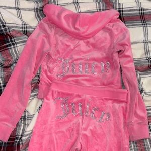 Juicy Couture Pink Velour Hoodie and Pants Set
